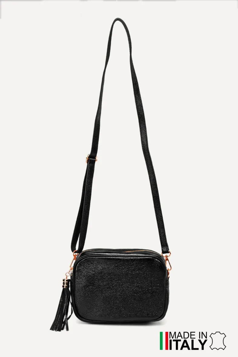 Umhängetasche aus Metallic-Leder ZE-9019-MT